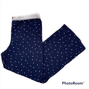 Men’s Tommy Hilfiger Letter Print Navy Blue Logo Waistband Lounge Sleep Pants L